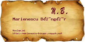 Marienescu Böngér névjegykártya